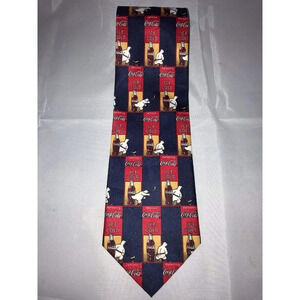 Coca Cola Ice Cold Coke Polar Bear Ice Hockey Red Blue Classic Neck Tie